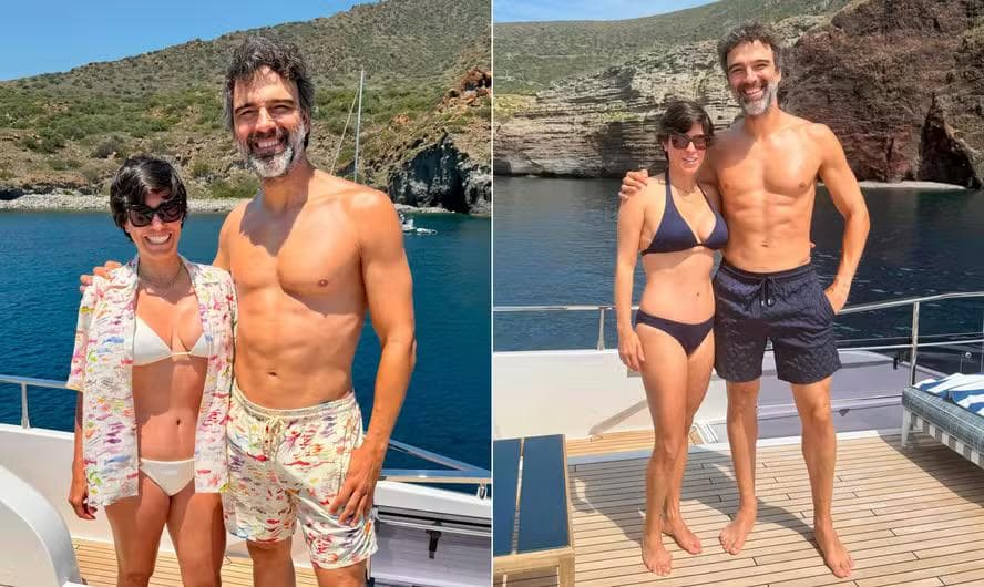 Tadeu Schmidt impressiona com corpo sarado em viagem ao lado da mulher — Foto: Reprodução/Instagram