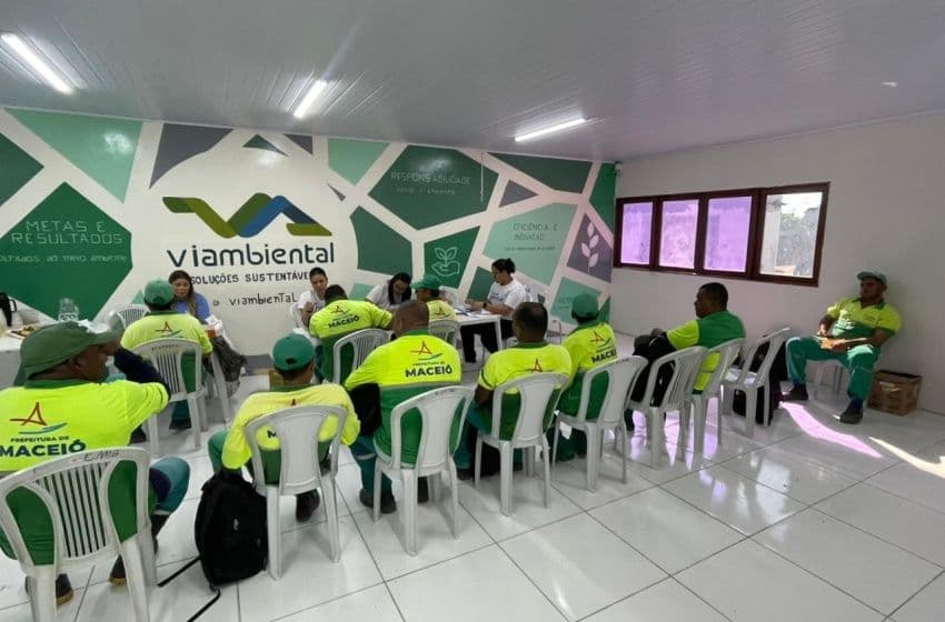 Promoção à saúde masculina com funcionários da Viambiental. Foto: Cortesia