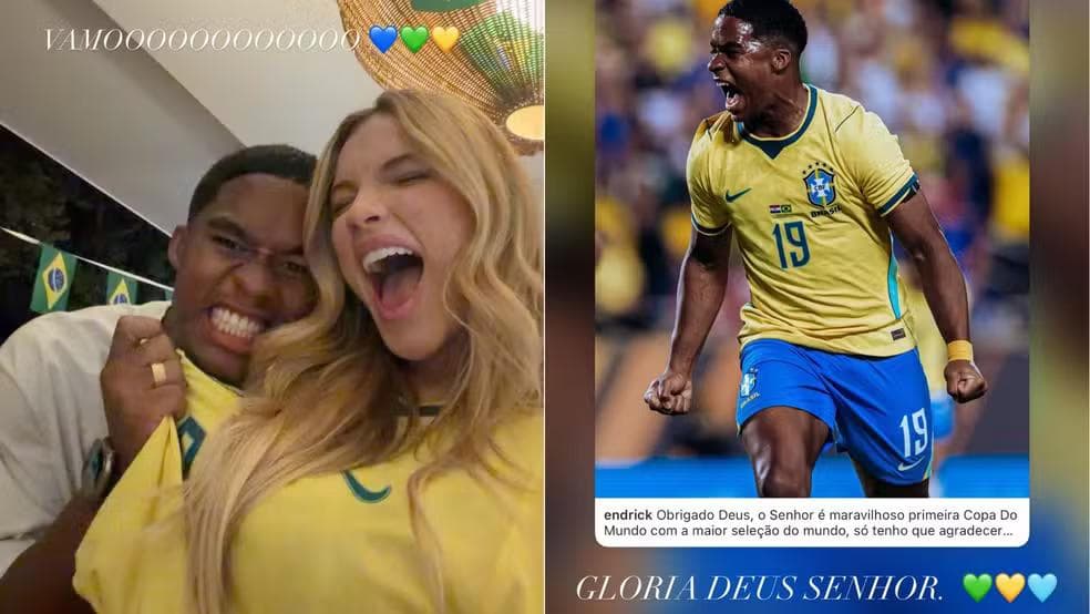 Gabriely comemora convocação de Endrick para a Copa — Foto: Reprodução/Instagram