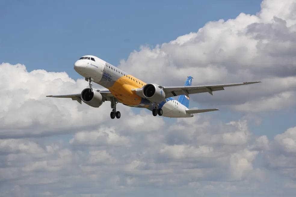 E195-E2 da Embraer — Foto: Divulgação/Embraer