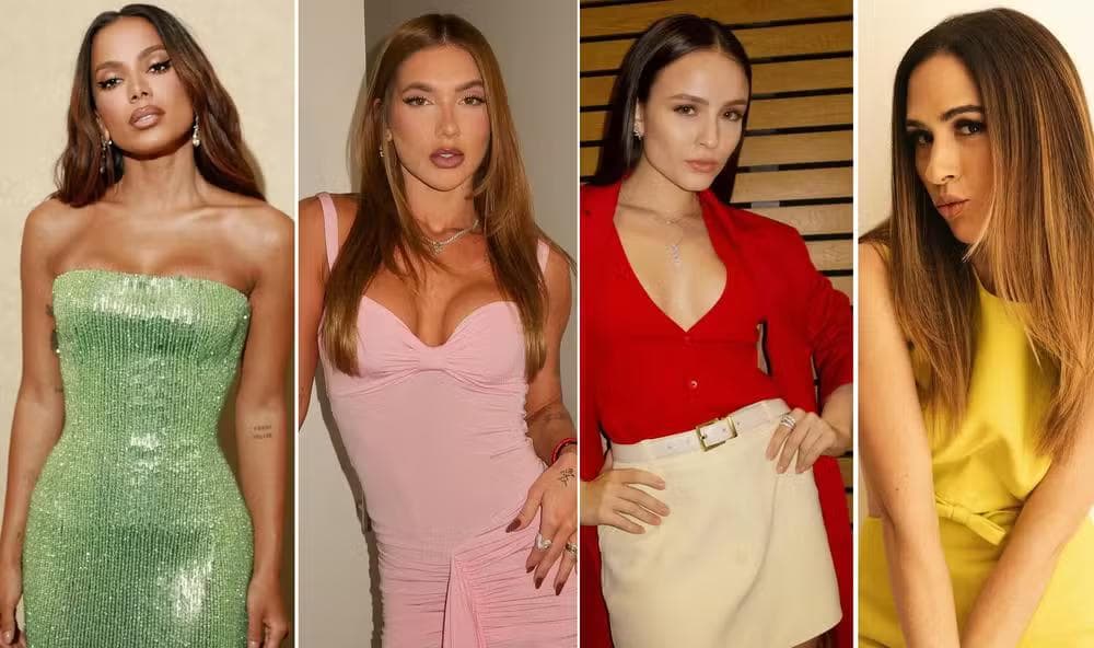Anitta, Virginia, Larissa Manoela e Tatá Werneck estão entre as brasileiras mais seguidas do Instagram — Foto: Instagram