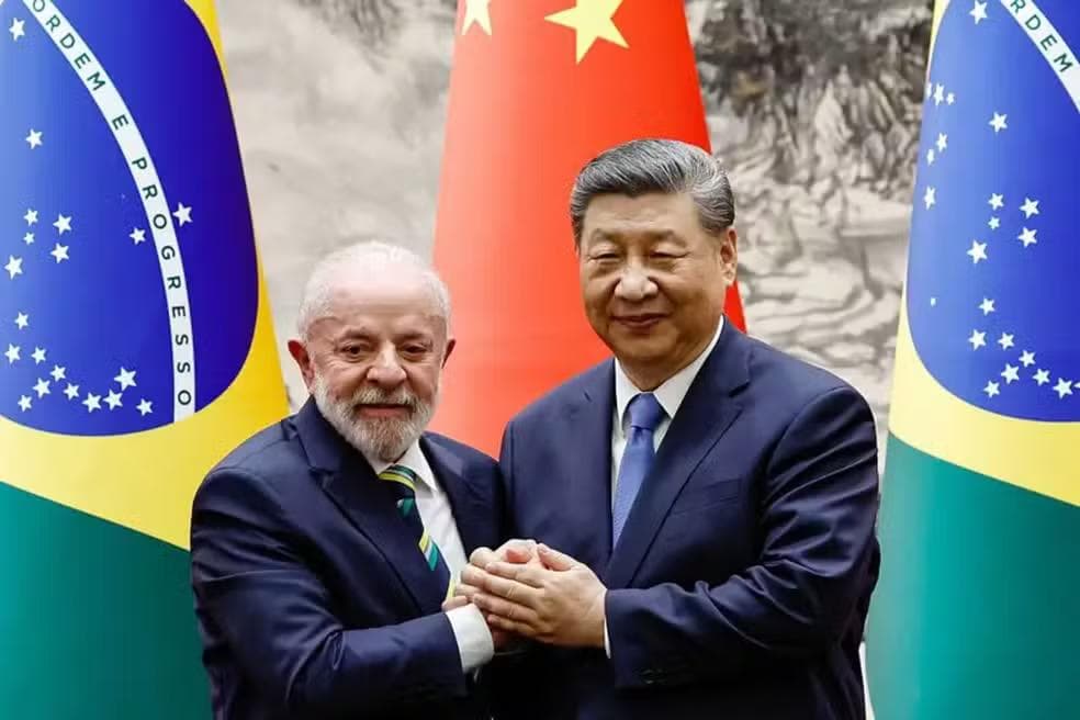 Lula e Xi Jinping em Pequim — Foto: Getty Images