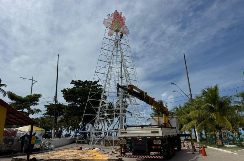 Para dar vida ao monumento, a fogueira será revestida com 36 painéis de LED de alta definição e contará com um sistema de sonorização integrado. Foto: Bia Rodrigues/Ascom Ilumina