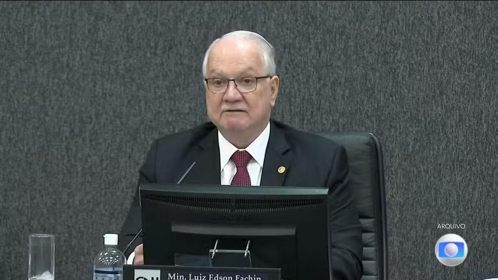 Ministro Edson Fachin, presidente do Supremo Tribunal Federal — Foto: Reprodução/TV Globo