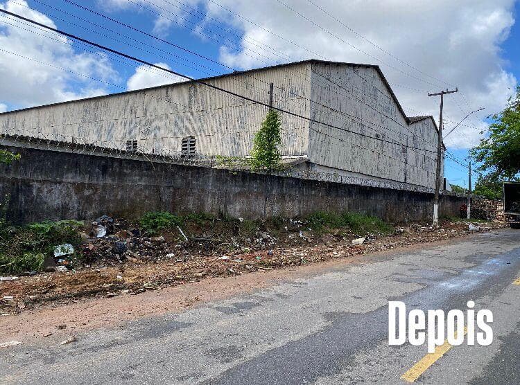Antes e depois da remoção das cercas em vias públicas no Petrópolis. Foto: Ascom Semsc