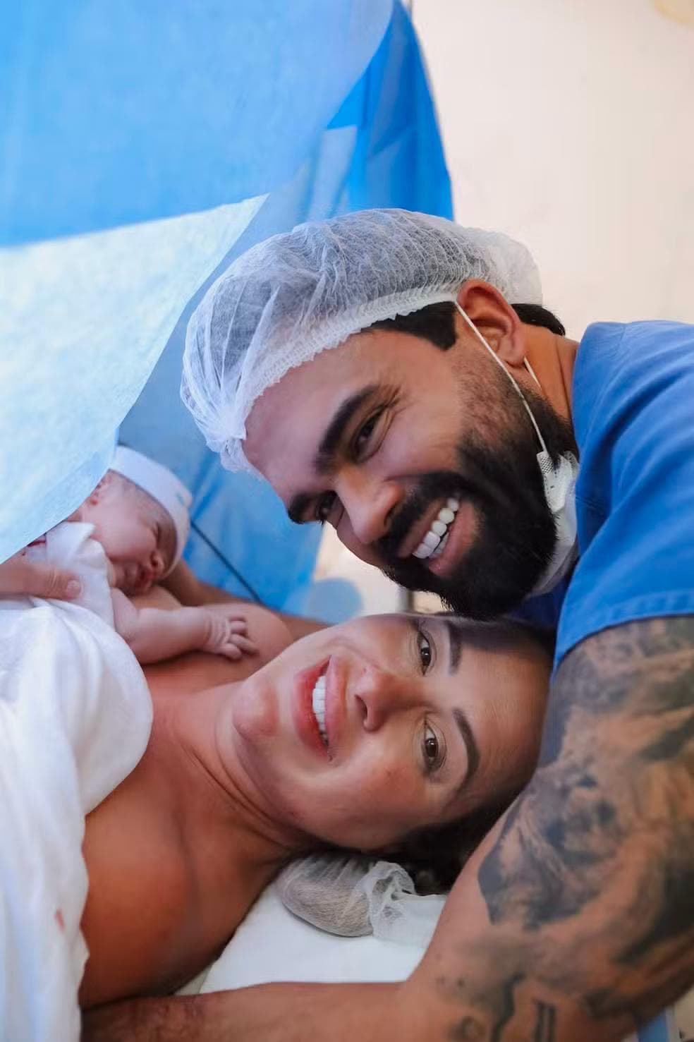 Patrícia Leitte dá à luz Isaac Lucca, seu segundo filho — Foto: Divulgação