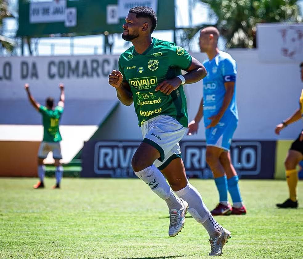 Mikael fez o gol da vitória do XV de Jaú sobre o Marília — Foto: Carlos Canossa/Janin Photo