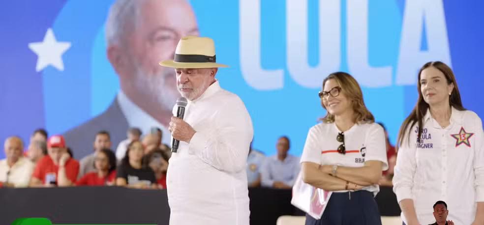 Presidente Lula durante convenção do PT na Bahia — Foto: Reprodução