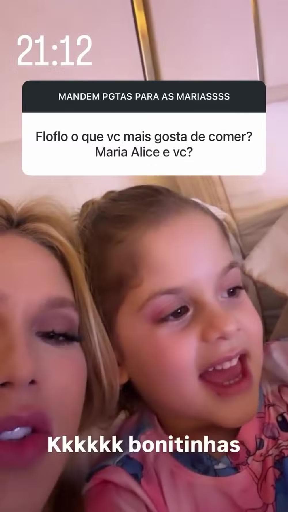 Maria Alice e Maria Flor, filhas de Virginia e Zé Felipe, respondem perguntas de internautas — Foto: Reprodução/Instagram