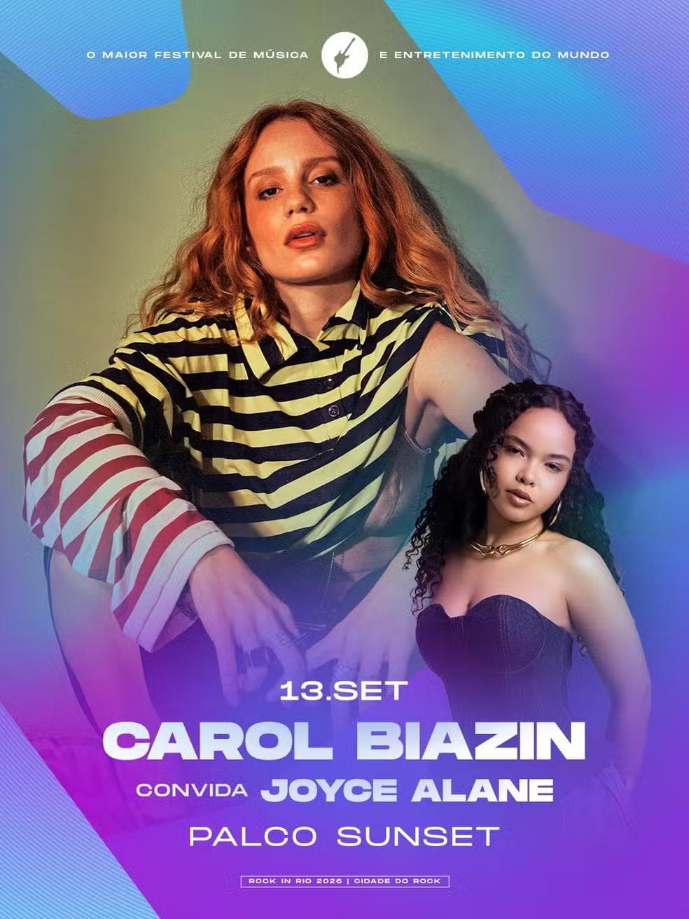 Carol Biazin convida Joyce Alane para show no Rock in Rio — Foto: Instagram