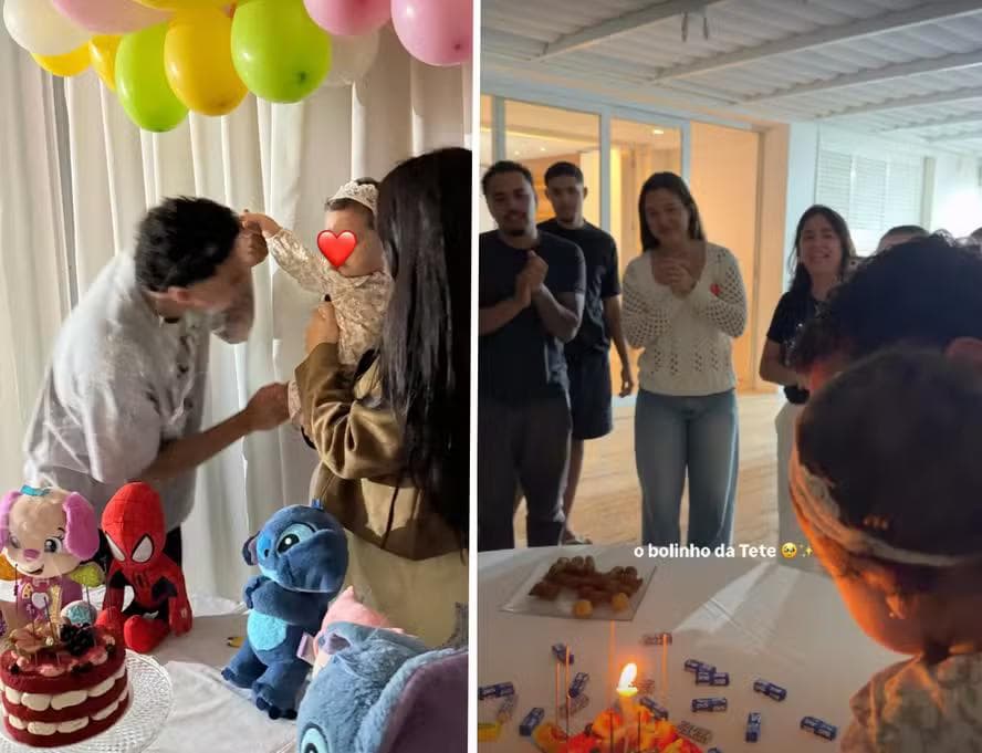 João Mendes e Giovanna Buscacio comemoraram o aniversário de 1 ano da filha — Foto: Reprodução/Instagram