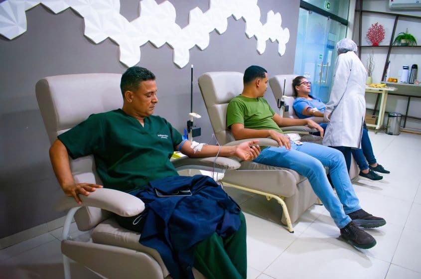 Equipe do Hospital da Cidade uniu forças para contribuir com o reforço dos estoques de sangue. Foto: David Silas/Ascom Maceió Saúde