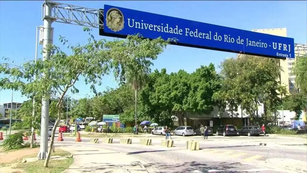Entrada da UFRJ, na Cidade Universitária — Foto: Reprodução/TV Globo