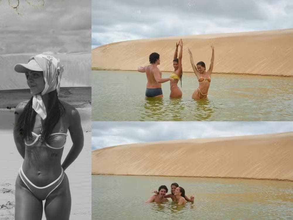 Mel Maia se refresca com amigos — Foto: Reprodução/ Instagram @melissamelmaia