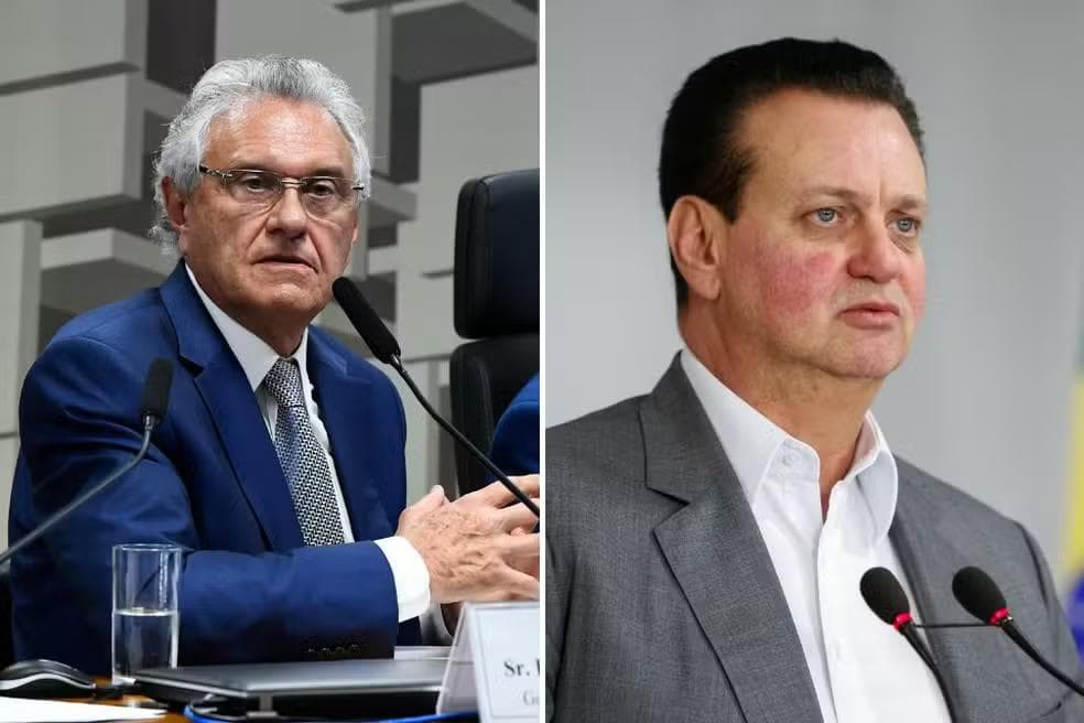 Ronaldo Caiado e Gilberto Kassab — Foto: Roque de Sá/Agência Senado e Alan Santos/PR
