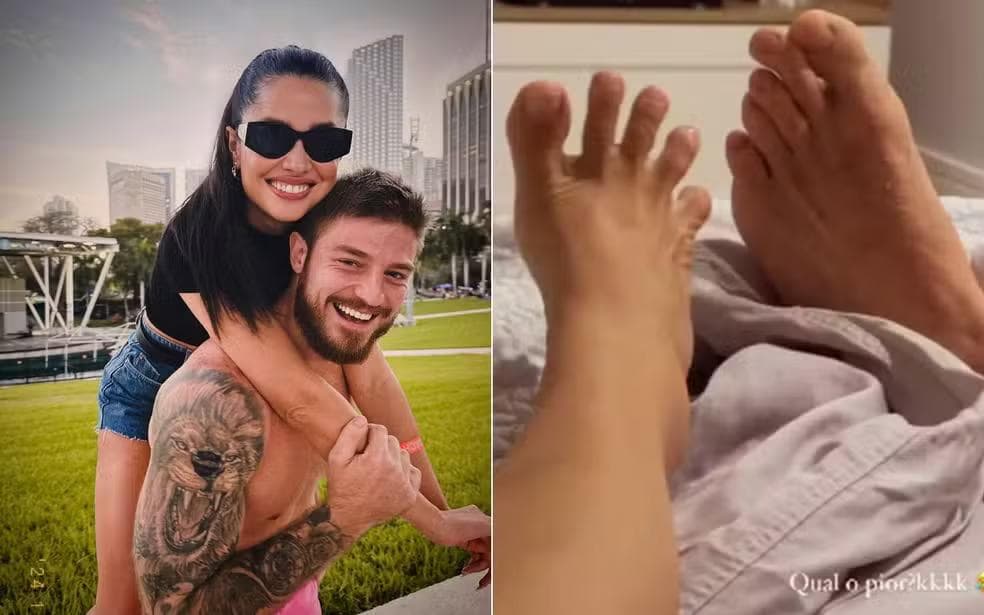 Juliette e o namorado, Kaique Cerveny mostram os pés — Foto: Reprodução/Instagram