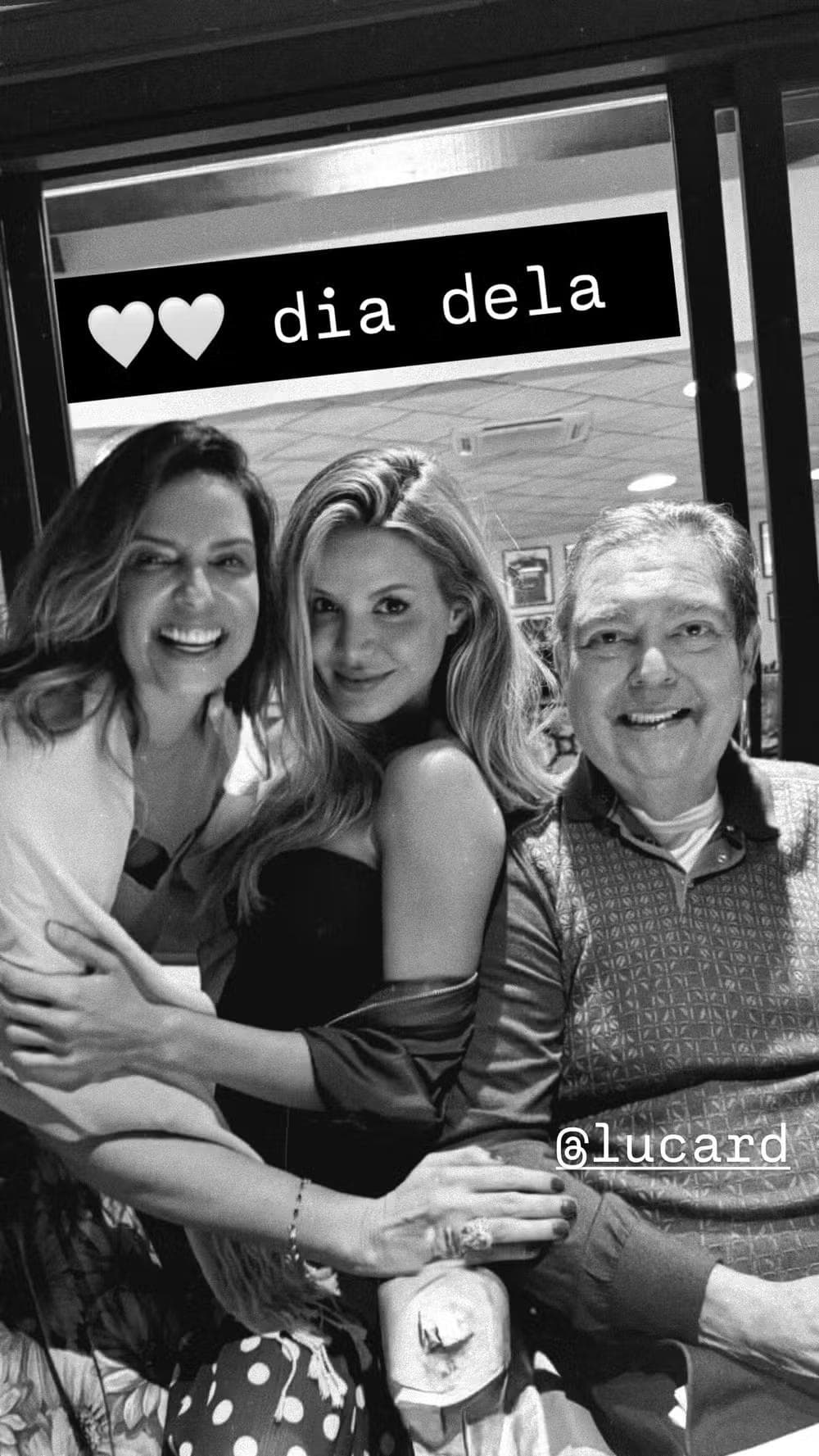 Luciana Cardoso, Carol Miarelli e Faustão — Foto: Reprodução/Instagram