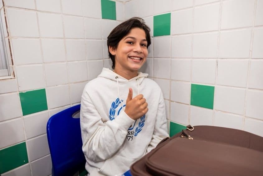 Gildo Gabriel, 13 anos, vive a expectativa do intercâmbio internacional. Foto: Felipe Sostenes/Secom Maceió