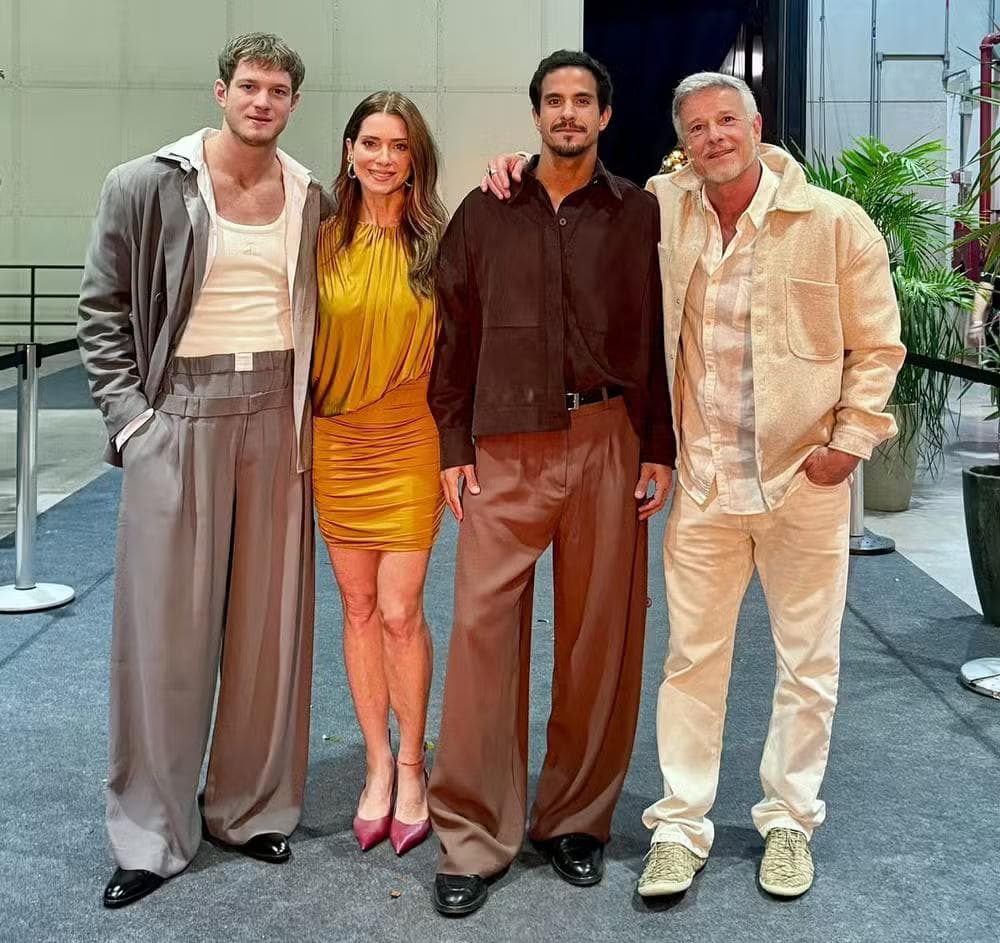 Marcello Novaes, Leticia Spiller, Pedro Novaes e Diogo Novaes — Foto: Reprodução/Instagram