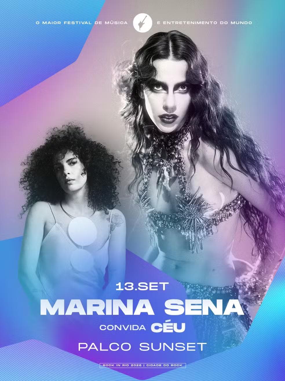 Marina Sena convida Céu para show no Rock in Rio — Foto: Instagram