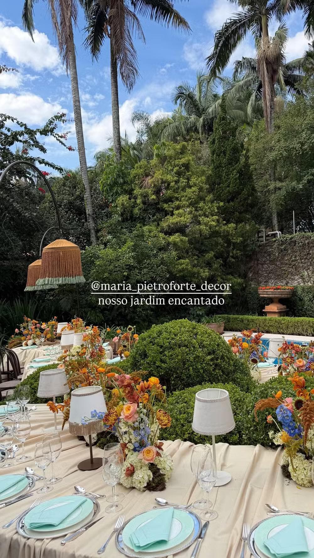 Decoração do casamento civil de Elisa Zarzur e Alexandre Negrão — Foto: Reprodução/ Instagram