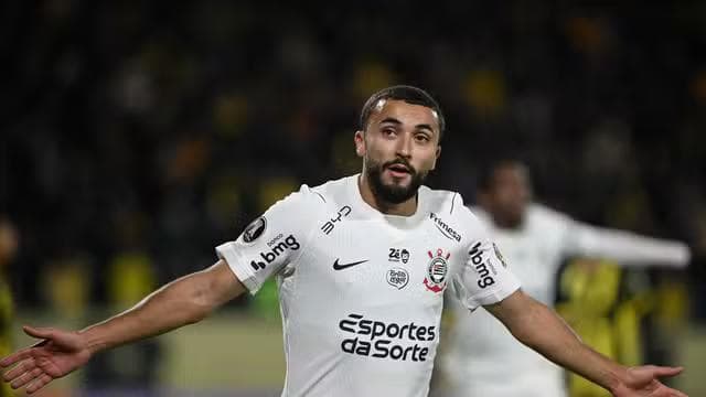 Gol de Zakaria Labyad em Peñarol x Corinthians (Foto: Guillermo Legaria/Getty Images)