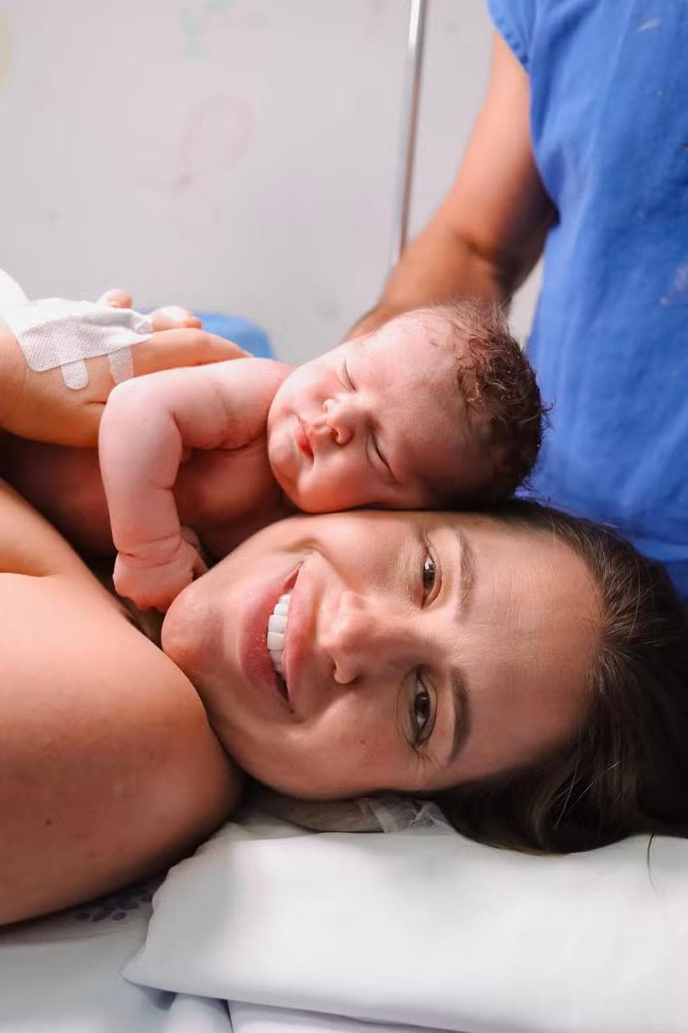 Patrícia Leitte dá à luz Isaac Lucca, seu segundo filho — Foto: Divulgação