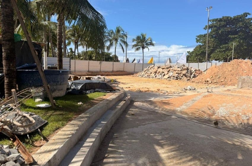Obras no Skatepark da Pajuçara já começaram e marcam uma nova etapa para um dos principais espaços destinados à prática do skate em Maceió. Foto: Emanuella Lima/ Ascom Seminfra