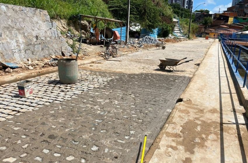 Brota na Grota avança com obras de pavimentação. Foto: Erick Alves/ Ascom Seminfra