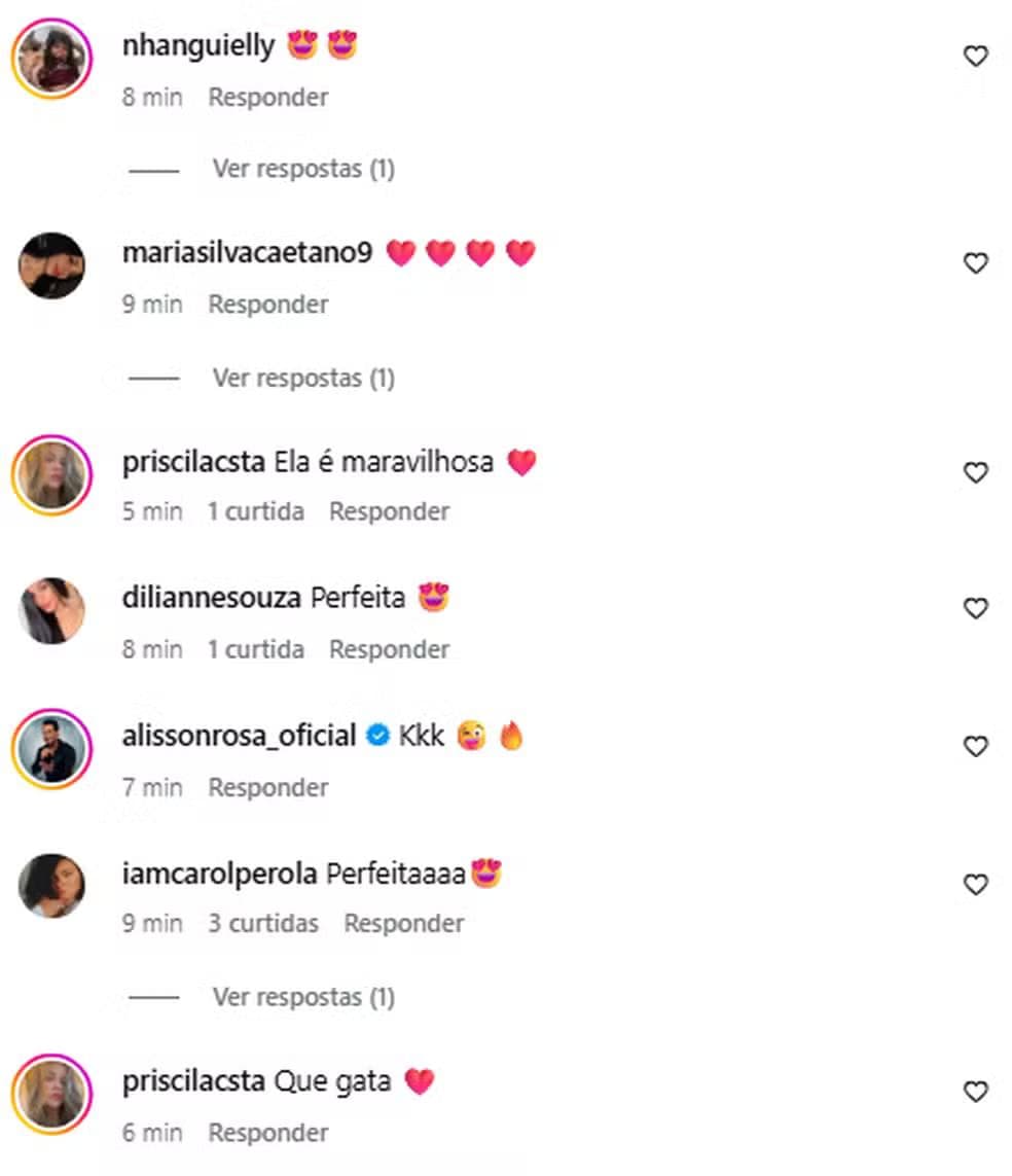 Fãs de Natália Deodato comentam a publicação — Foto: Reprodução/Instagram