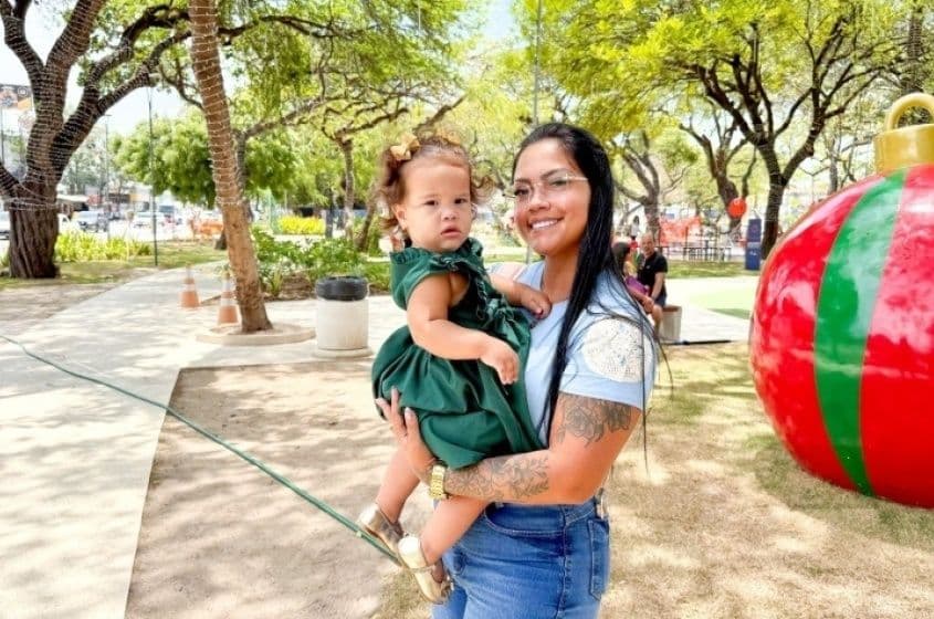 Letícia Freitas durante passeio no Parque do Centenário. Foto: Ascom Seminfra