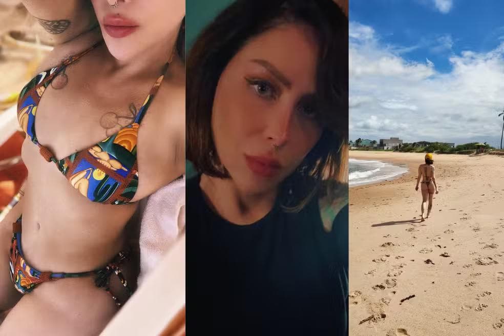 Pitty exibe cliques raros na praia — Foto: Instagram
