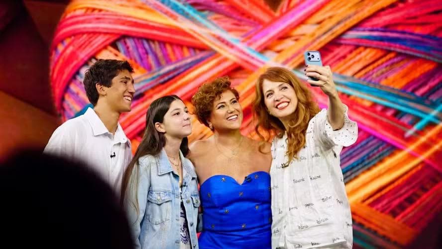 Antonio Baldin, Alice, Maria Rita e Poliana Abritta no 'Fantástico' — Foto: Divulgação/Fantástico