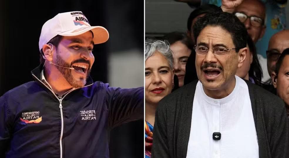 Eleições na Colômbia: Abelardo de la Espriella (à esquerda) e Ivan Cepedo (à direita) — Foto: Reuters