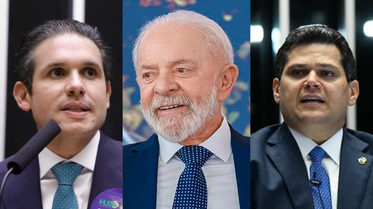 Da esquerda para a direita: Hugo Motta (Republicanos-PB), presidente da Câmara dos Deputados, Luiz Inácio Lula da Silva (PT), presidente da República, e Davi Alcolumbre (União-AP) • Mário Agra/Câmara dos Deputados | Ricardo Stuckert / PR | Marcos Oliveira/Agência Senado