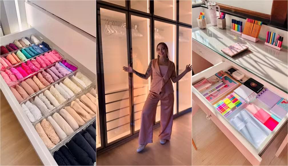 Isabela Sekulic, de 29 anos, tem como foco o “método arco‑íris” – a organização por cores. — Foto: Arquivo Pessoal/Reprodução Redes Sociais