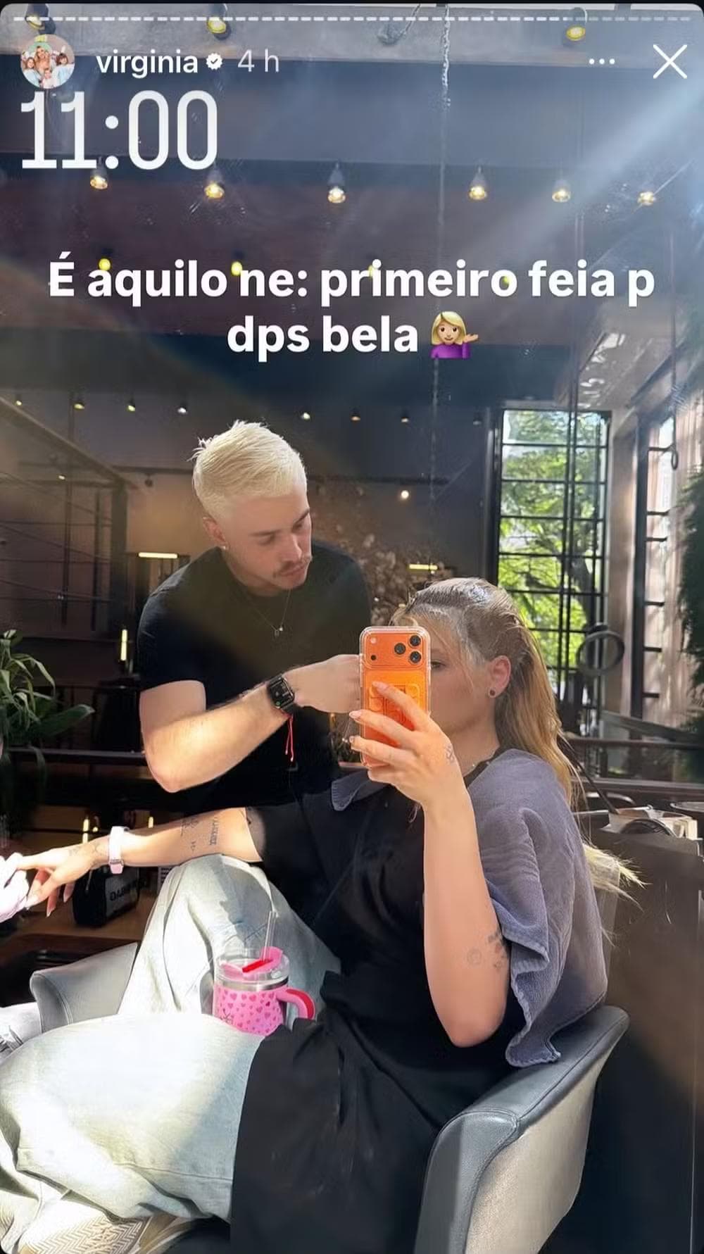 Virginia Fonseca retoca cabelo e unhas antes de embarcar aos EUA — Foto: Reprodução/Instagram