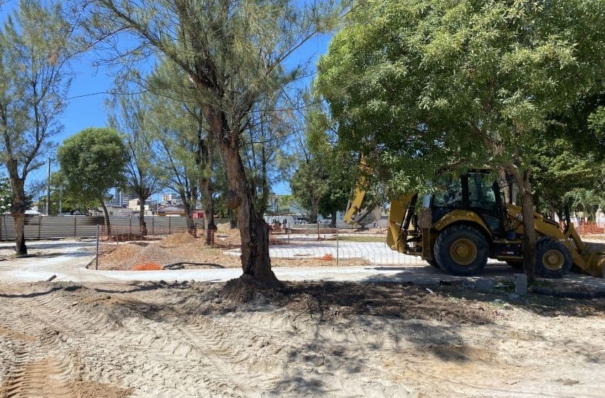 Obras da Praça da Faculdade avançam e chegam a 70% de execução. Foto: Erick Alves/Ascom Seminfra